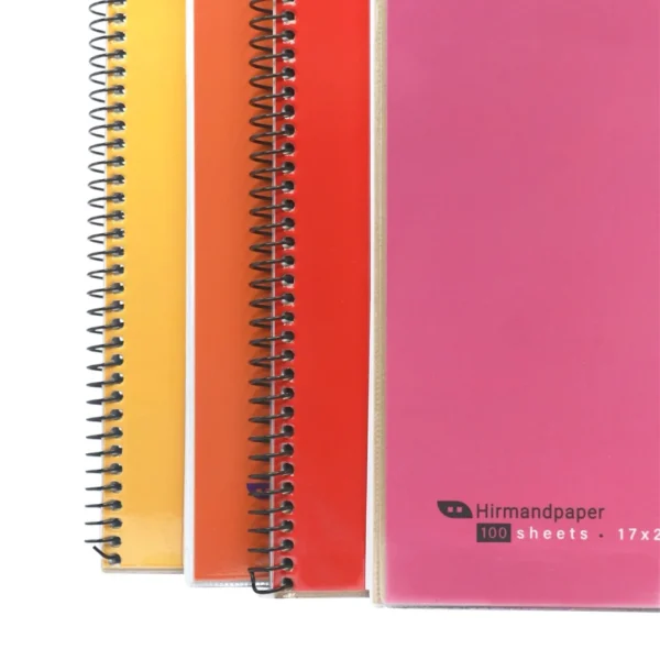 دفتر سیمی طلقی تک رنگ 100 برگ - Image 2