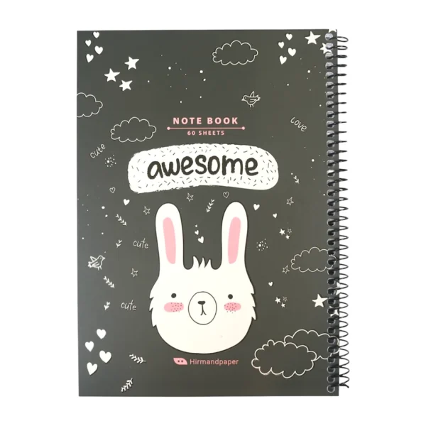 دفتر تك خط 60 برگ سيمی مقوايی