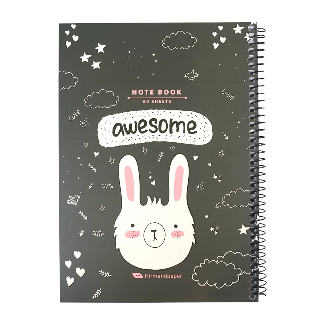 دفتر تك خط 60 برگ سيمی مقوايی