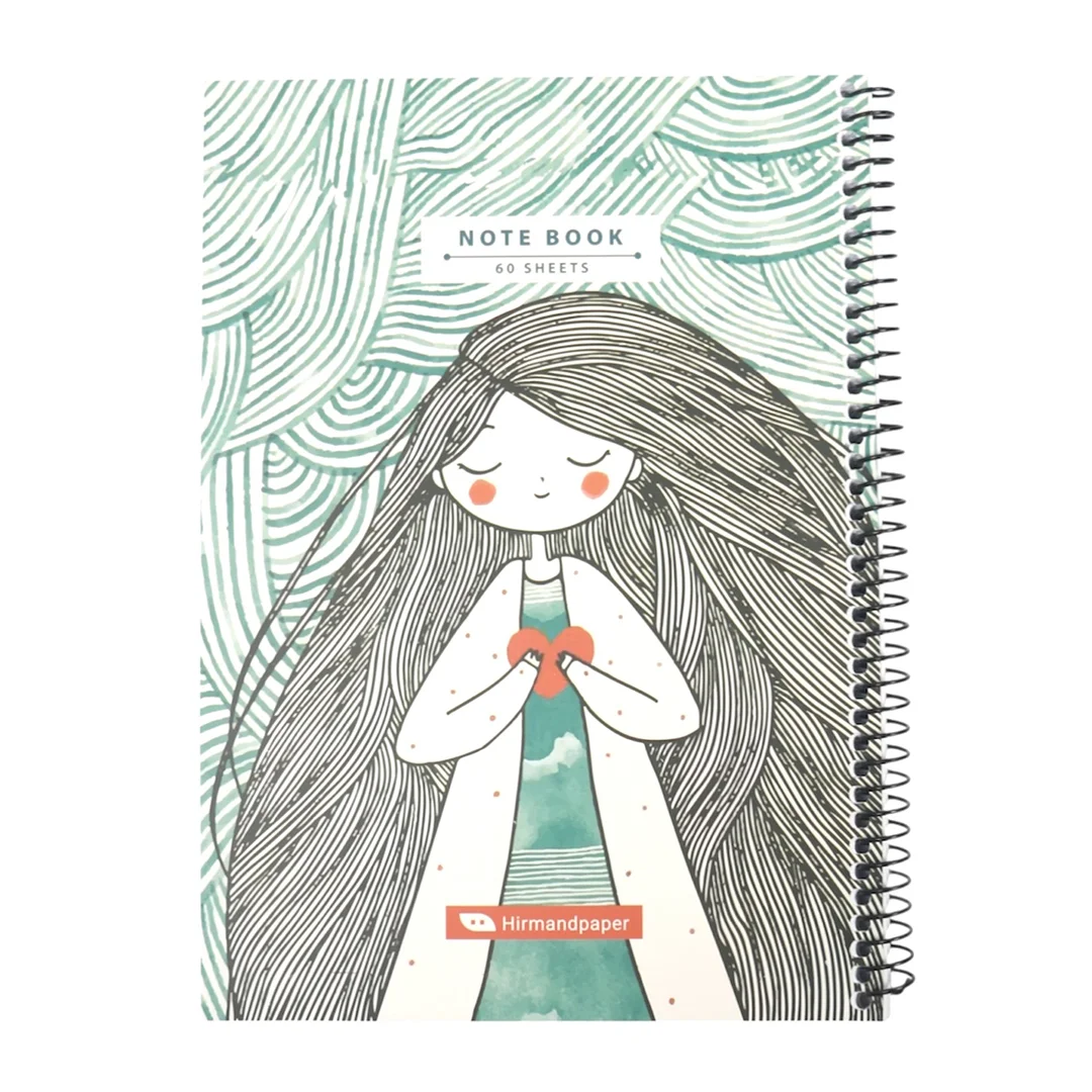 دفتر تك خط 60 برگ سيمی مقوايی