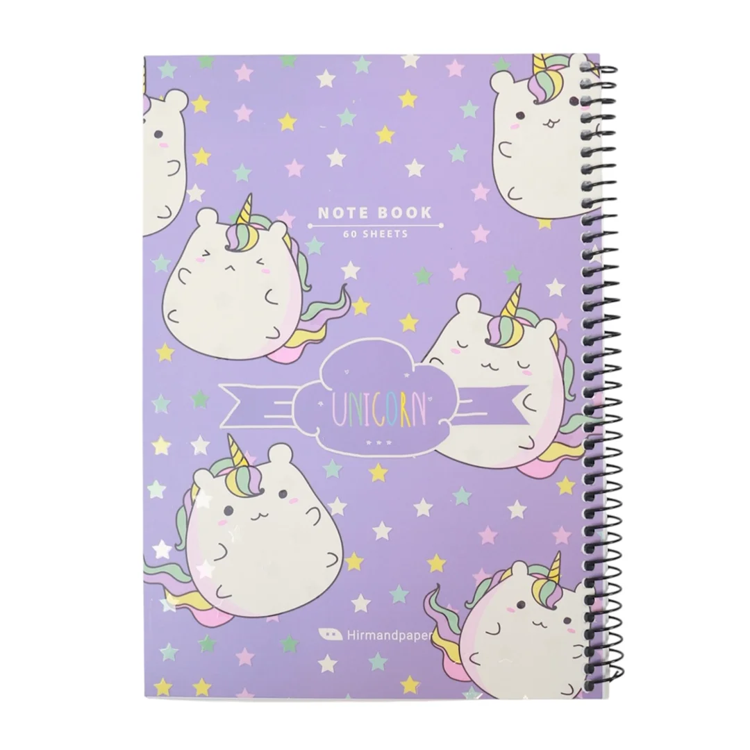 دفتر تك خط 60 برگ سيمی مقوايی