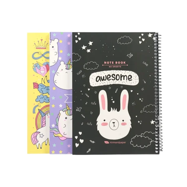 دفتر تك خط 60 برگ سيمی مقوايی