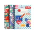 دفتر زبان 60 برگ 2 خط سیمی مقوايی