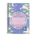 دفتر زبان 60 برگ 2 خط سیمی مقوايی