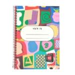 دفتر زبان 60 برگ 2 خط سیمی مقوايی