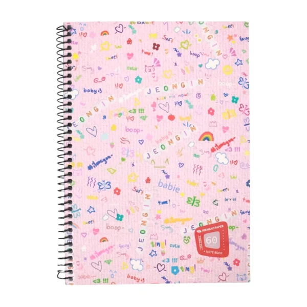 IMG_1069 دفتر زبان 60 برگ 2 خط سیمی مقوايی