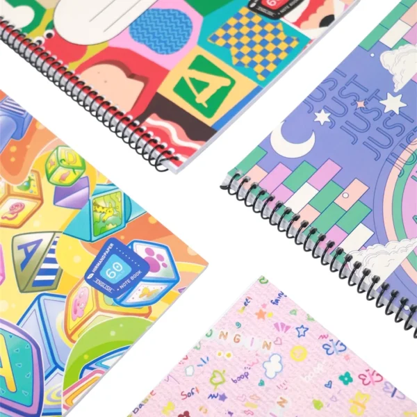 دفتر زبان 60 برگ 2 خط سیمی مقوايی