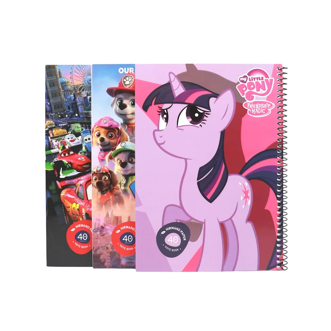 دفتر وزيري 40 برگ تك خط سيمي مقوايي