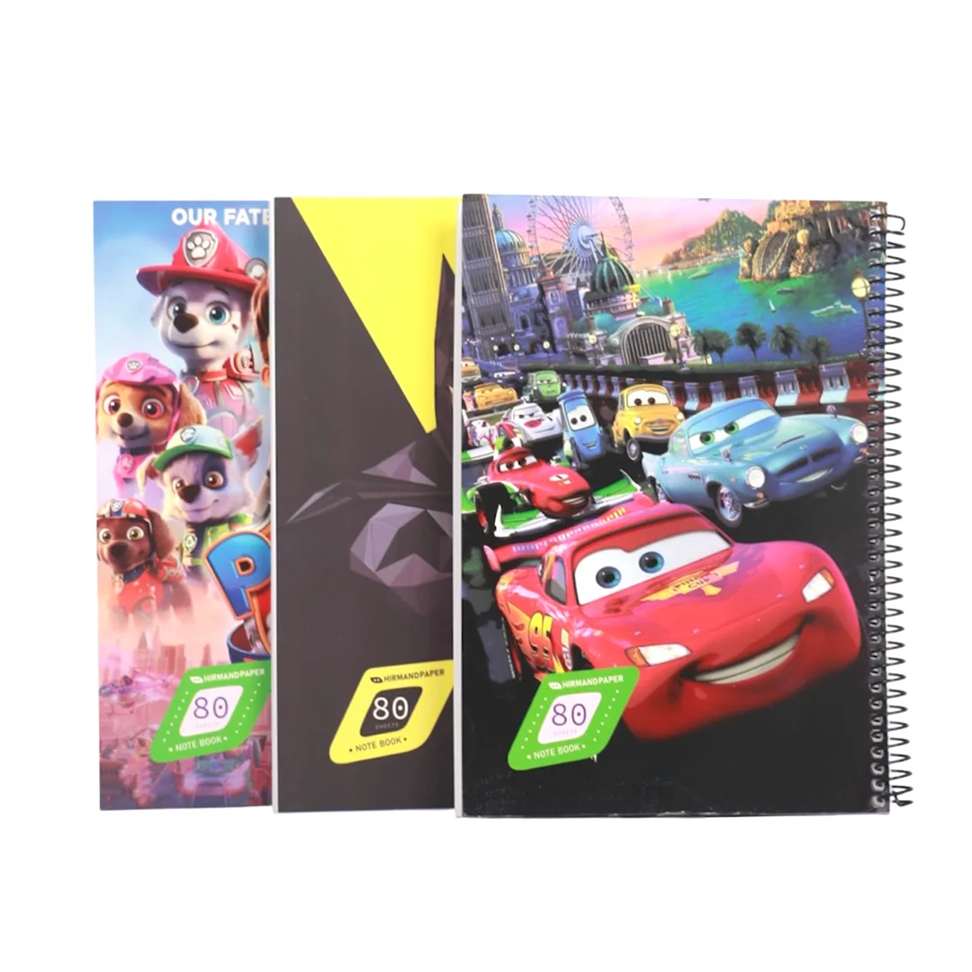 دفتر كارتونی سيمی مقوايی 80 برگ