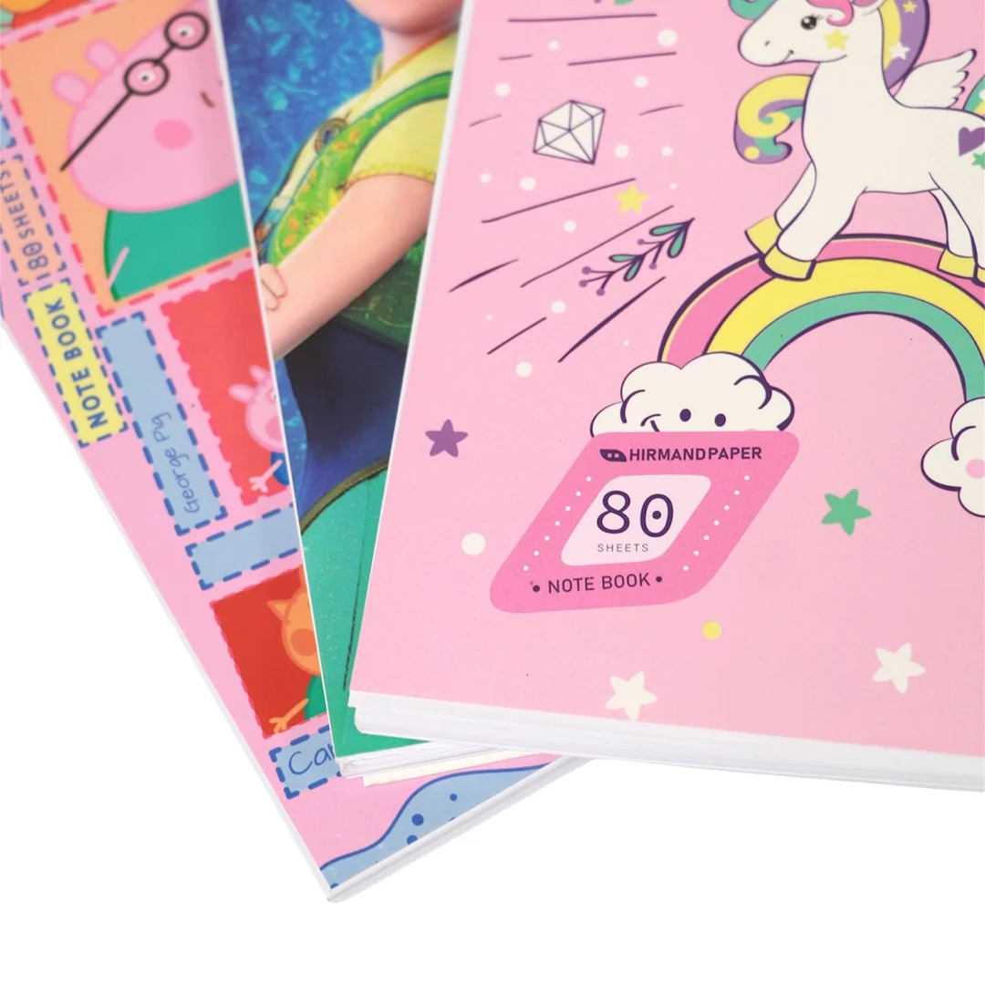 دفتر كارتونی سيمی مقوايی 80 برگ